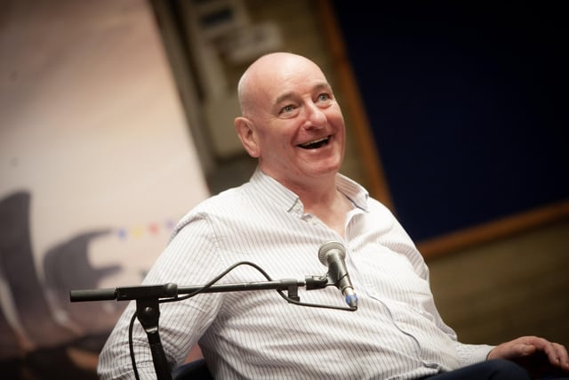 Mark Durkan discusses one of the funnier moments about the Good Friday Agreement on Wednesday night. (Photos: Jim McCafferty Photography)