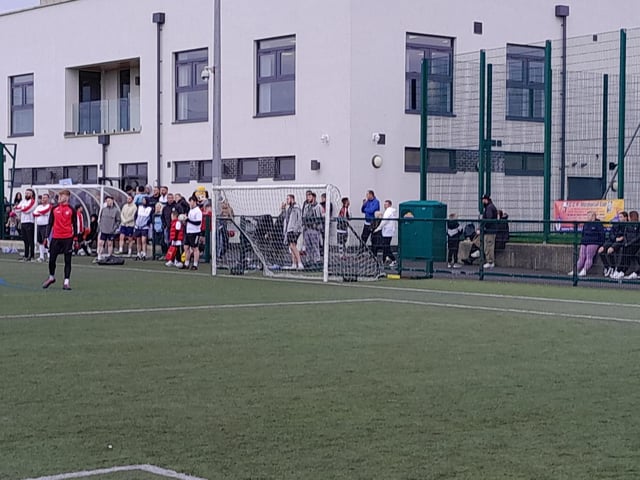 Footballers and supporters at the Galliagh Community Response (GCR) Memorial Cup in memory of Bronagh McLaughlin and Caitlin McLaughlin last Saturday.