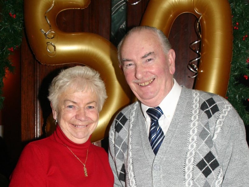 Sally and Eddie O'Donnell celebrating their Golden Wedding Anniversary at Pitchers 1963/dd : .