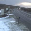 A light dusting of snow on the ground at The Ponderosa Bar & Restaurant on the Glenshane on Wednesday morning.