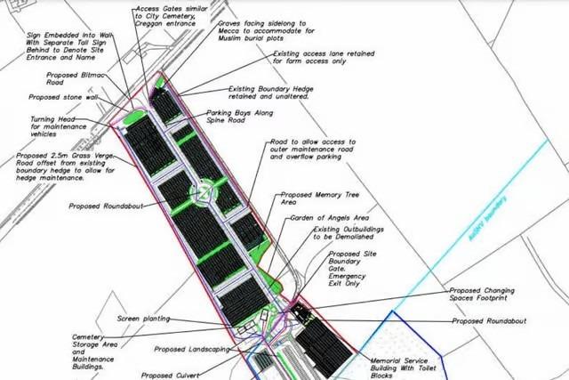 A plan of the proposed new cemetery.