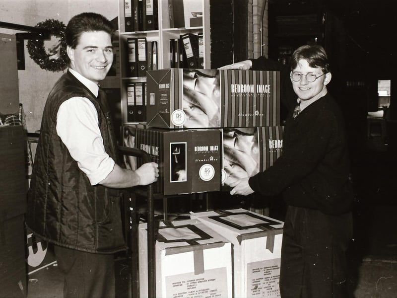 Dunnes Stores staff in the Richmond Centre back in 1993.