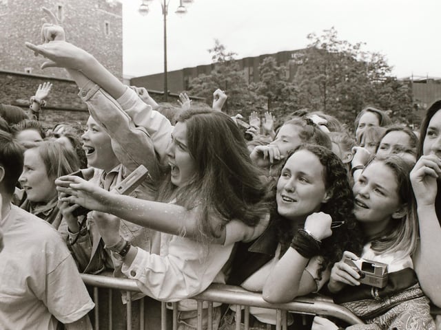 Fans enjoying the 1993 BBC Radio 1 roadshow.