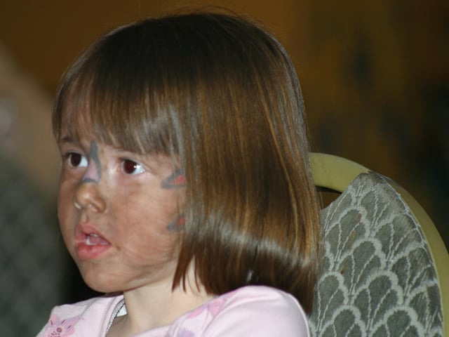 Party celebrations back in 2004: Ceri Laoi Hawes.