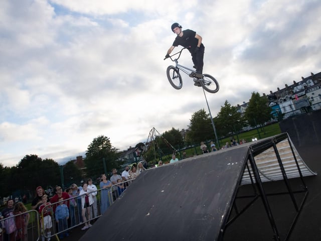 BMX high jinks at Bull Park on Friday evening. (Photos: Jim McCafferty Photography) : .