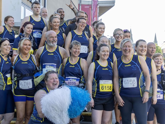 These participants ready themselves for a tough course at the Strabane Lifford Half Marathon.