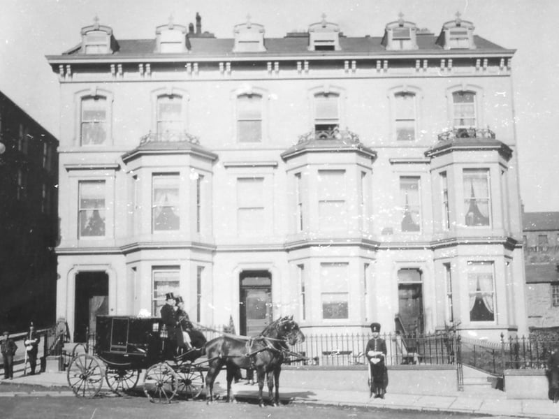 Dacre Terrace, photographed in the early part of the century, was home to the city's resident judge. The horse and carriage wait to take him to the sitting of the local assizes.