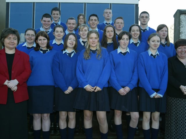 A group of students from Scoil Mhuire, Buncrana who are travelling to Spain on an educational and cultural tour of visiting Madrid and Barcelona. Inlcuded are Mrs L. Barron and Mrs R. Grant who are leading the trip. (2410JB66):Derry and Donegal secondary school pupils in October 2003