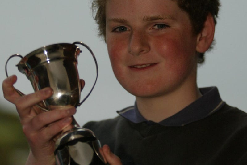 Murray McGinley winner of the open piano 8 - 10 yrs at Moville Feis.  Murray is a student of the McGinley school of music.  (1305JB07)