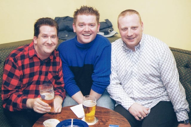 Kevin Murray, Terry Gallagher and Colin McDaid pictured at the birthday party in the PO Club. 191202HG74:2003 Party Pics