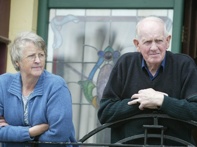 Ann Holmes and Tommy McClean enjoying the vintage car rally in 2004. (0607JB17)