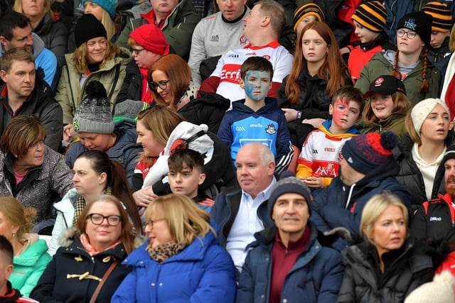 Derry and Dublin fans in Celtic Park for the big game against Dublin. Photo: George Sweeney. DER2309GS – 93