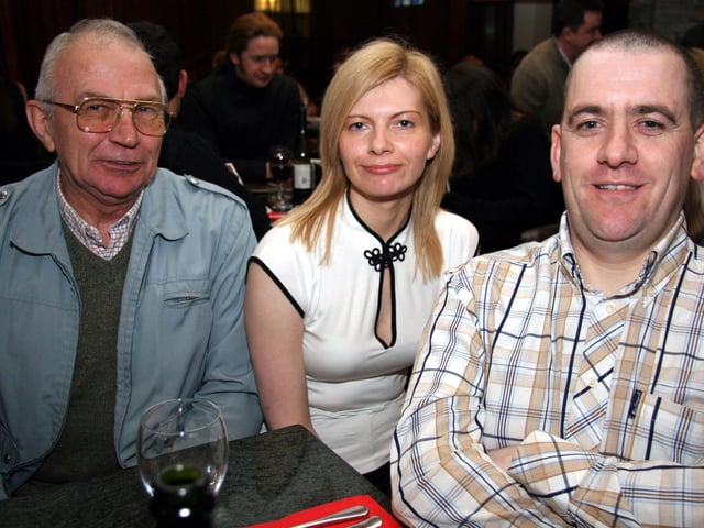 Dave Gwilt pictured with his daughter Mandy and son-in-law Ben 0029JML