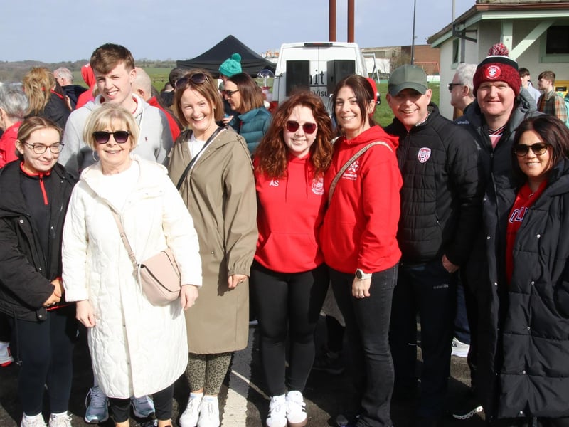 Group pictured at The 10th Anniversary 5K walk in memory of the Buncrana Pier Tragedy Victims. (Photo - Deirdre Heaney, nwpresspics) : Buncrana Pier Tragedy 10th Anniversary Remembrance Walk. Photos: Deirdre Heaney, nwpresspics.