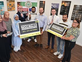 Pictured launching Good Relations are from left to right: Ambreen Muneer, Dina Gomaa, Farzana Sharme, Peter Day Community Relations Council, Muhammad Rashid Rasheed, Sameh Hassan, Councillor Jason Barr, Deputy Mayor for Derry City and Strabane District Council, Aqib Javed, Pauline O’Neill, Good Relations Officer, Derry City and Strabane District Council.