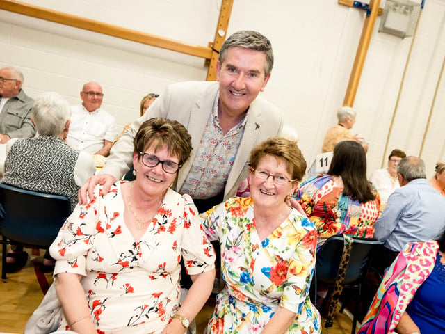 Daniel O'Donnell with guests at the Afternoon Tea with Daniel O'Donnell on Sunday in St Mary's College, Derry, in conjunction with St Eugene's Cathedral. Picture: Stephen Latimer.