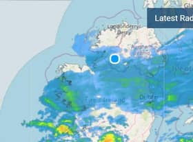 A radar map from Met Éireann at 11am.