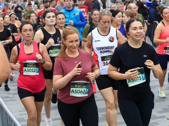 Runners taking part in the Waterside Half Marathon in Ebrington Square, on Sunday morning. (Photo - Tom Heaney, nwpresspics)