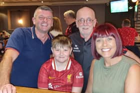 Stephen McClelland and family pictured at the Sandymount Hotel the night before the FAI Cup Final.