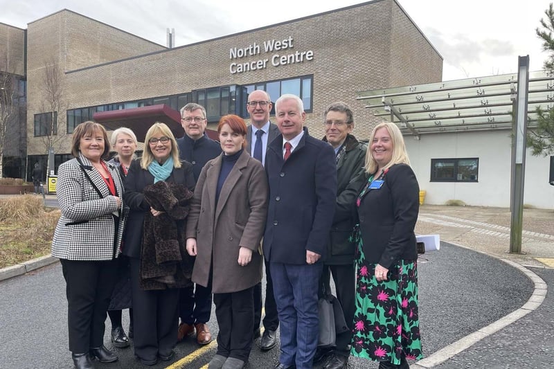 The Western Health and Social Care Trust (Western Trust) warmly welcomed members of the Joint Committee on Health for Oireacthas recently to visit the North West Cancer Centre and Cardiology Department at Altnagelvin Hospital, Derry. Photo: Western Trust.