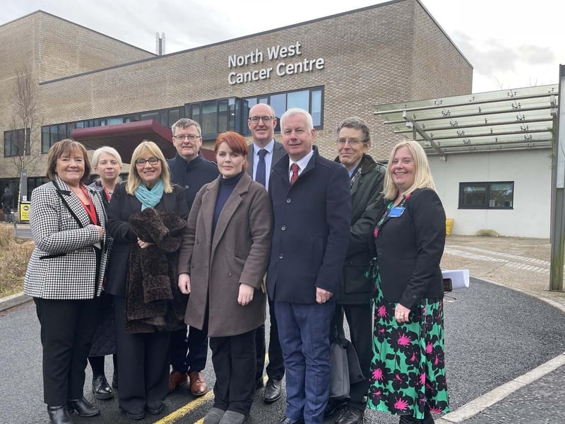 The Western Health and Social Care Trust (Western Trust) warmly welcomed members of the Joint Committee on Health for Oireacthas recently to visit the North West Cancer Centre and Cardiology Department at Altnagelvin Hospital, Derry. Photo: Western Trust.