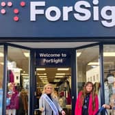 Amy Doherty, Miss Derry ; Niamh Livingston, ForSight Shop Manager; Danielle McDonagh, ForSight Area Manager officially opening the new Derry store.