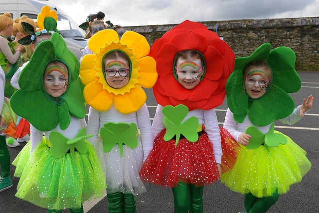 Colourful costumes at the St Patrick’s Day parade. Photo: George Sweeney