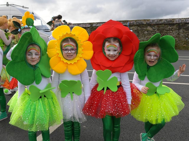 Colourful costumes at the St Patrick’s Day parade. Photo: George Sweeney