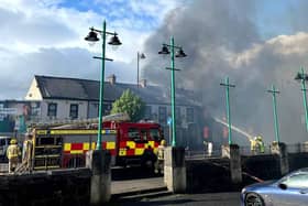 Firefighters battle a major blaze in Limavady Town Centre. Picture Chris Arthur/McAuley Multimedia