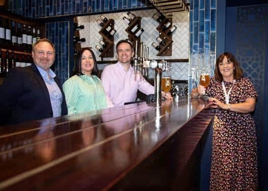 Paul Mason (General Manager, Millennium Forum), Louise & James Huey (Proprietors, Walled City Brewery), Karen Sullivan (Business Development Officer, Millennium Forum).