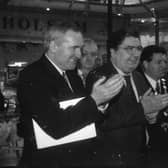 Bertie Ahern with John Hume in Derry in 1998