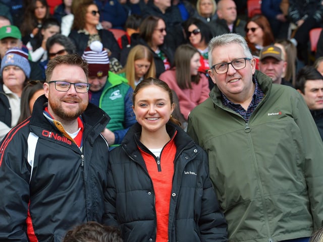 Fans in Celtic Park on Sunday afternoon for Derry's National football League game against Mayo. Photo: George Sweeney