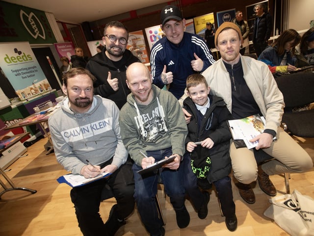 A selection of gents from the Men's Support Group at Claude's Cafe, pictured at Tuesday's health event.