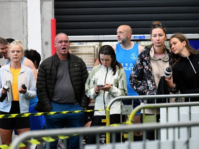 Spectators at the Hyrox Fitness Challenge held at Sean Dolans GAC on Saturday.  Photograph: George Sweeney