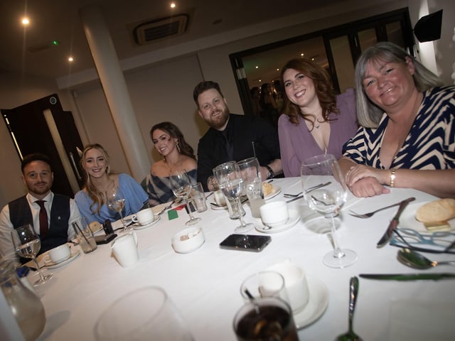 Members of the teaching staff pictured enjoying Friday night's St. Joseph's Boys School Formal at the Waterfoot Hotel, Derry. : .