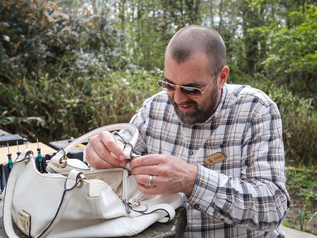Volunteer Dickie McGuinness Brooks in fixing mode.