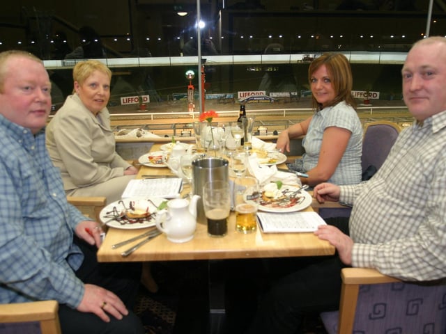 Derry and Donegal people enjoying a night at the Lifford Races in 2004.