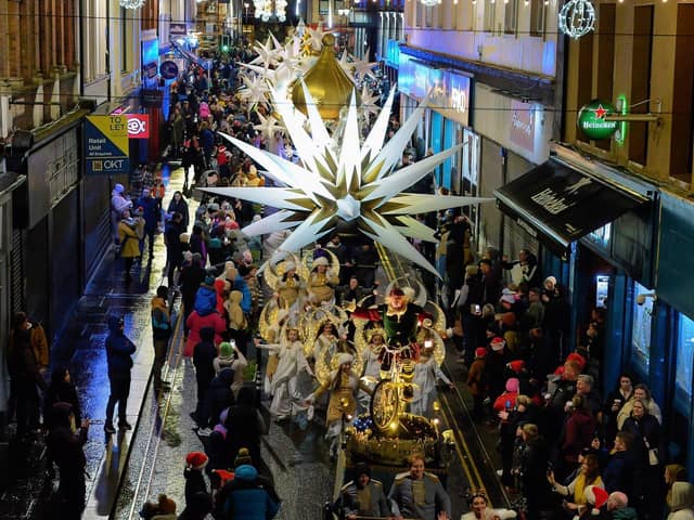 The colourful Derry Christmas procession passes through the city centre last year. Photo: George Sweeney. DER2248GS - 06