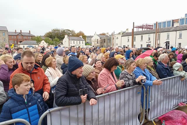 Crowds gathered at Ebrington to sing with Phil Coulter.
