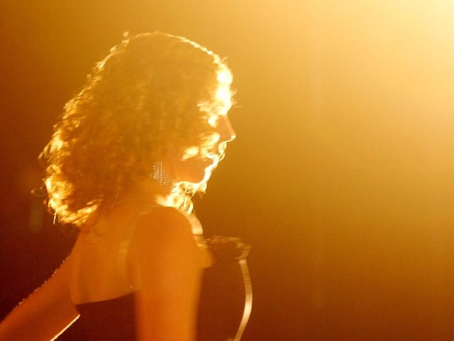One student working the catwalk during the show.