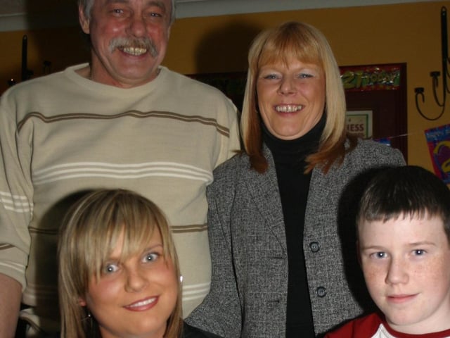Party celebrations back in 2004: Kerry Nicholls.