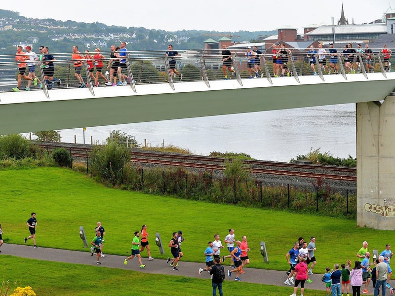 Competitors take part in the 2024 Waterside Half Marathon. Photo: George Sweeney