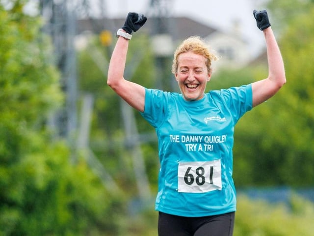 Waiting at the finishing line of the Bogside & Brandywell Health Forum Danny Quigley 'Try-a-Tri' triathlon. (Photo: Micam Photography)