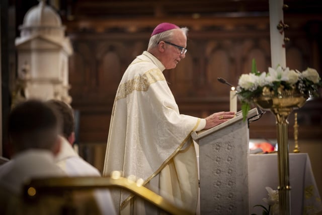 Bishop Dónal McKeown, addressing the attendance at Sunday’s Mass at the Long Tower Church.
