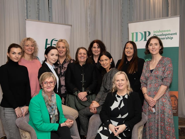 IDP Staff at the HSE & IDP Health, Social Care Recruitment & Education Fair in Inishowen Gateway Hotel on Tuesday last. Photo Clive Wasson