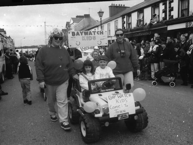 'Baywatch Kids' at the St. Patrick's Day parade in Buncrana in 1998.