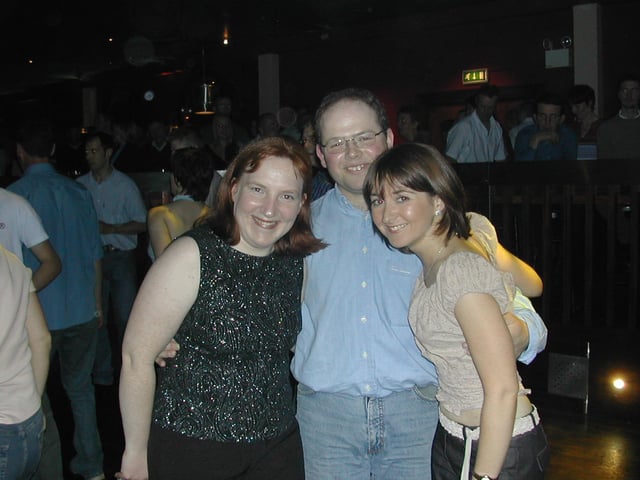 Aileen McCay (right) 'Rock Stewart's biggest fan', pictured with fiancé Martin Quigley and friend Maura Diamond at the weekend.