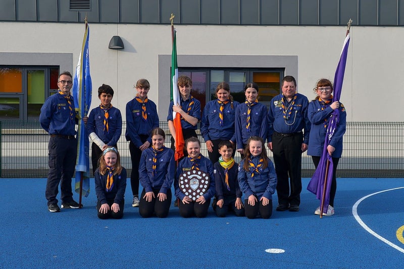 St Mary’s Scouts winners of the 2023 Errigal County Shield Scouts Competition. Photo: George Sweeney.  DER2318GS –  50