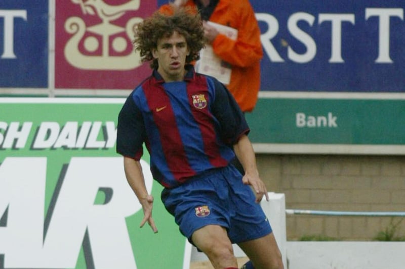 Carles Puyol in action at the Brandywell.