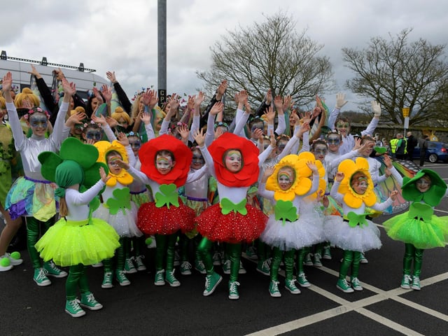 Colourful costumes at the St Patrick’s Day parade. Photo: George Sweeney